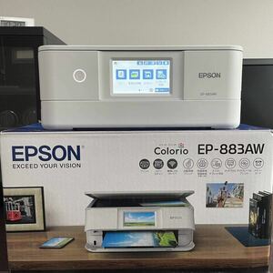【美品】EPSON エプソン Colorio カラリオ EP-883AW 新品インク付き 写真用紙付き