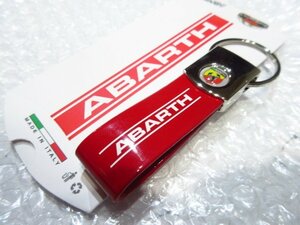 ABARTH ストラップ型キーリング/レッド&クローム【イタリア製】新品/フィアット/アバルト/限定品/