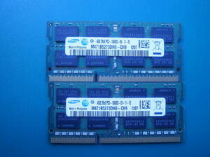 動作確認　即決 SAMSUNG製 DDR3 4GB PC3-10600S PC3-12800S互換 PC3-8500S互換 SO-DIMM 204pin 1208