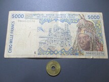 上品+　西アフリカ共同通貨K・セネガル　1999年　高額　5000フラン　P-713Ki_画像1