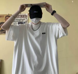 ビッグシルエット ペイズリー 半袖 Tシャツ ストリート 韓国 ホワイト