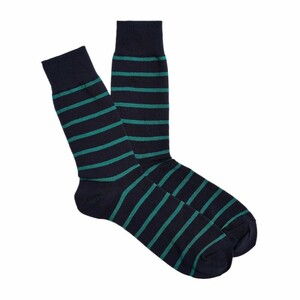 ジェイクルー J.Crew メンズ Men's ソックス 靴下 Socks ワンサイズ ネイビー グリーン ストライプ