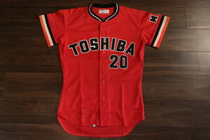 当時物 東芝 野球部 実使用 ユニフォーム メッシュ 20番 ★ ローリングス 社会人野球 TOSHIBA ユニホーム ジャージ 80s 90s