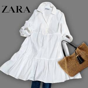 美品 ザラ ZARA ティアードブラウス チュニックワンピ