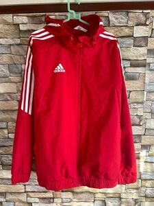 adidas オールウェザージャケット　2XL レッド　ジャージ