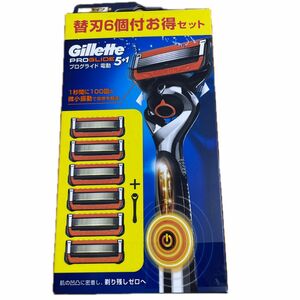 Gillette プログライド 電動タイプ カミソリ 本体 1コ 替刃 6コ付 うち1コは本体に装着済