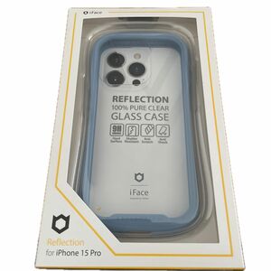 iPhone 15 Pro iFace Reflection 強化ガラスクリア スマホケース 41-959183（ペールブルー）