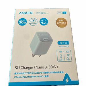 Anker 511 Charger Nano 3 30W アンカー チャージャー ナノ ブルー 急速充電器　管理番号AP