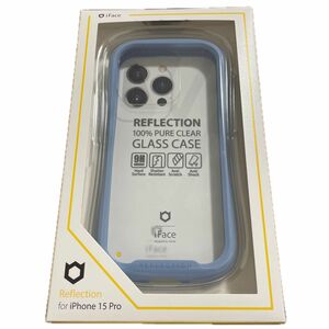 iPhone 15 Pro iFace Reflection 強化ガラスクリア スマホケース 41-959183（ペールブルー）