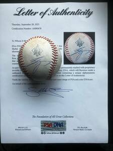 PSA/DNA judgment settled * genuine article * large . sho flat autograph autograph ball actual use MLB official lamp 