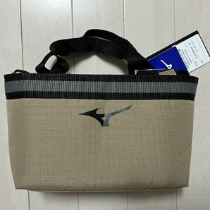 新品 送料無料 MIZUNO ミズノ ミニトートバック ベージュ ゴルフラウンド、お出かけにの画像1