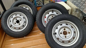 タイヤホイールセット スチールホイール 軽トラ 145R12 6PR ハイゼットトラック純正