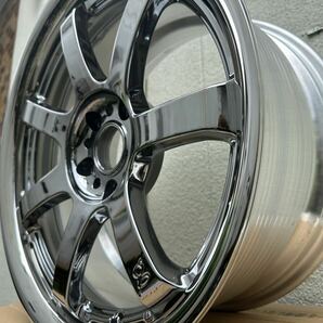 美品 レイズ RAYS ホイール 18インチ 9J ET38 114.3 5穴 グラムライツ 57S PRO メッキ クローム 18×9J 観賞用 スペア 深リム 1本の画像4