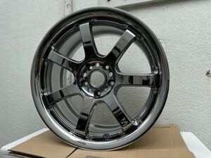 美品 レイズ RAYS ホイール 18インチ 9J ET38 114.3 5穴 グラムライツ 57S PRO メッキ クローム 18×9J 観賞用 スペア 深リム 1本