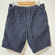 【HOLLISTER】ホリスター ショートパンツ ブラック 黒 コーデュロイ ウエストゴム ポケット ABERCROMBIE&FITCH メンズ サイズS/Y8581SS_画像1