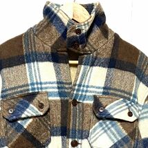 【standcollar coat】スタンドカラーコート ブラウン 茶色 チェック 柄 ウール混 中綿 裏地 ファー カバーオール メンズ サイズL/Y7608OS_画像4