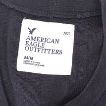 【AMERICAN EAGLE】アメリカンイーグル Vネック カーディガン ニット ワッペン 切替袖 カジュアル デイリー 濃紺 メンズ Mサイズ /Y7794DD _画像8