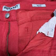 【RED RIVET JEANS】レッドリベットジーンズ デニムパンツ レッド 赤 スキニーパンツ 革パッチ カラージーンズ メンズ サイズ38/Y8615SS_画像5