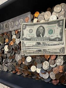[1円〜] アメリカコイン　14.2キログラム 外国コイン　ドル紙幣