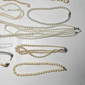 パール ネックレス まとめ TASAKI タサキ ノーブランド 山 アコヤ 真珠 本真珠 イミテーション 含む シルバー 表記 silver ロング アクセ②の画像4