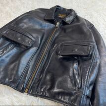 1円〜 極美品【キングサイズXL】Vanson バンソン ライダースジャケットレザージャケット シングル ドリズラー型 USA 牛革 バイカー 黒 _画像2