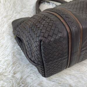 1円〜 極美品 定価50万 BOTTEGA VENETA ボッテガヴェネタ ビジネスバッグ トートバッグ レザー イントレチャート 大容量 A4\PC可 本革 茶の画像6