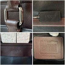 1円〜【極美品・定価10万】COACH コーチ メトロポリタン トートバッグ ビジネスバッグ 本革 大容量 バイカラー A4/PC◎ 2way 黒 ショルダー_画像10