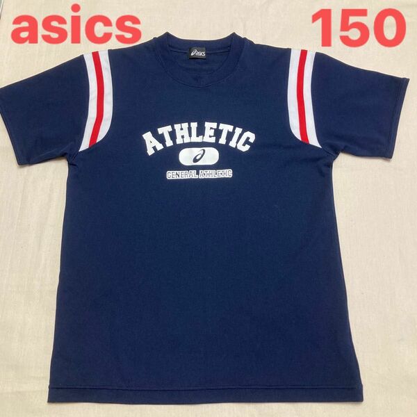 asics アシックス Tシャツ スポーツシャツ 150 紺色