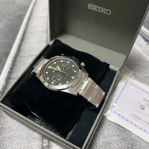 新品 SEIKO 別注 セイコー × ナノユニバース クオーツ クロノグラフ ブラック 腕時計 箱あり ナノ・ユニバース NANO universe