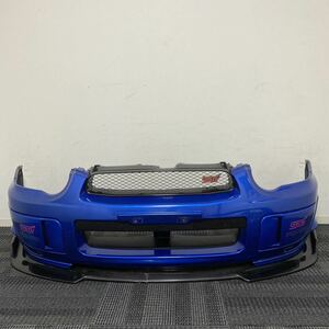 中古 希少 Subaru GDB ImprezaWRX STI 中期 涙目 Ctype Dtype Etype Genuine フロントBumper カーボン フロントスポイラー Grille ブルー 青