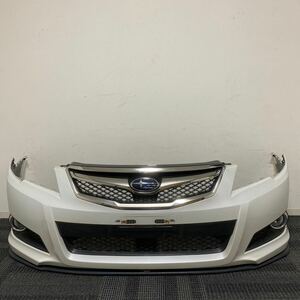 中古 スバル BR9 BM9 レガシィ 前期 純正 フロントバンパー 純正オプション STI フロントスポイラー 白 パールホワイト