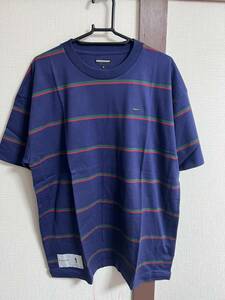 新品未使用 Size 1 定価13,200円 DESCENDANT BORDER CREW NECK SS 21SS 半袖Tシャツ ディセンダント 211ATDS-CSM11 NAVY 日本製 正規店購入