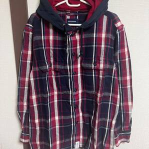 新品未使用 Size 2 定価35,200円 DESCENDANT STONER HOODED LS SHIRT 19AW ディセンダント フーデッドシャツ 192BRDS-SHM03 RED 日本製の画像2