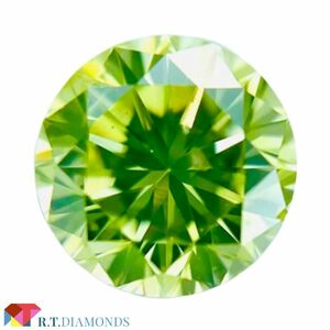 FANCY INTENSE YELLOW GREEN 0.209ct RD/RT2158/CGL