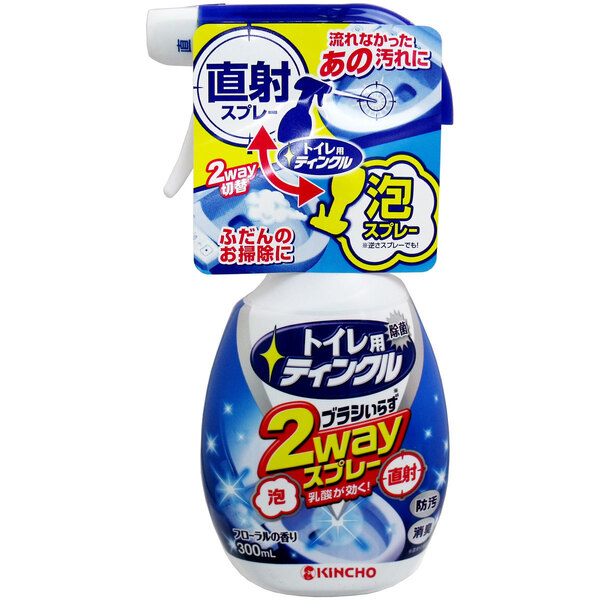 金鳥 トイレ用ティンクル 直射・泡 2Wayスプレー 本体 フローラルの香り 300mL × 1