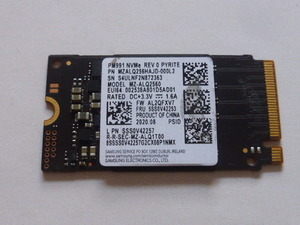 Samsung PM991 SSD M.2 NVMe Type2242 Gen 3.0x4 256GB 電源投入回数269回 使用時間628時間 正常99% MZALQ256HAJD-000L2 中古品です⑤