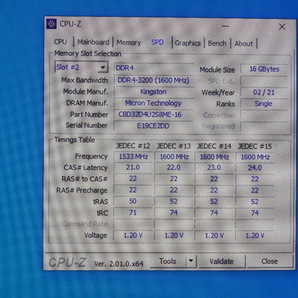 メモリ デスクトップパソコン用 Kingston Micronチップ DDR4-3200 PC4-25600 16GBx2枚 合計32GB 起動確認済みですの画像6