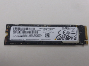 Samsung SSD M.2 NVMe Type2280 Gen 4x4 512GB 電源投入回数228回 使用時間382時間 正常99% MZVL2512HCJQ-00B00 中古品です②