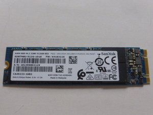 SanDisk X400 SSD M.2 SATA Type2280 512GB 電源投入回数10605回 使用時間599時間 正常89% SD8TN8U-512G-1016 中古品です