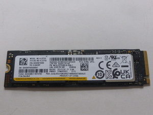 Samsung SSD M.2 NVMe Type2280 Gen 4x4 2048GB(2TB) power supply input number of times 52 times period of use 23 hour normal 100% MZVL22T0HBLB-00BL7 secondhand goods. 