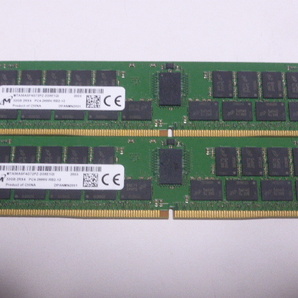 メモリ サーバーパソコン用 1.20V Micron DDR4-2666(PC4-21300) ECC Registered 32GBx2枚合計64GB 起動確認済です MTA36ASF4G72PZ-2G6E1QIの画像1