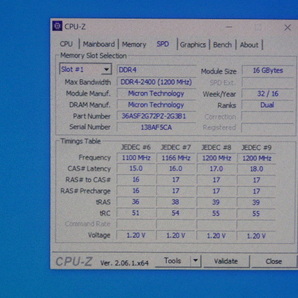 メモリ サーバーパソコン用 Micron DDR4-2400 (PC4-19200) ECC Registered 16GBx4枚 合計64GB 起動確認済です MTA36ASF2G72PZ-2G3B1IIの画像5