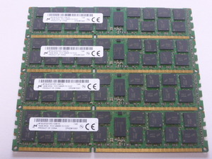 メモリ サーバーパソコン用 1.5V Micron PC3-14900R(DDR3-1866R) ECC Registered 16GBx4枚 合計64 GB 起動確認済みです①