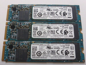 TOSHIBA 東芝 SSD M.2 NVMe Type2280 Gen 3.0x4 256GB 3枚セット 正常判定 中古品です KXG6AZNV256G②