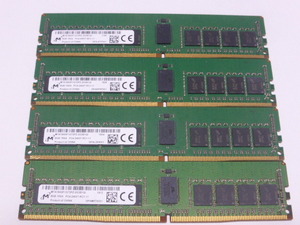 メモリ サーバーパソコン用 Micron DDR4-2400 (PC4-19200) ECC Registered 8GBx4枚 合計32GB 起動確認済です MTA18ASF1G72PZ-2G3B1QI 