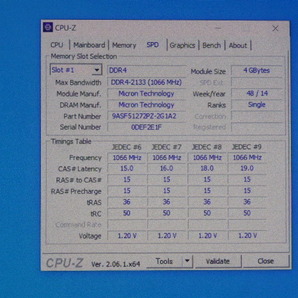 メモリ サーバーパソコン用 Micron DDR4-2133 (PC4-17000) ECC Registered 4GBx4枚 合計16GB 起動確認済です MTA9ASF51272PZ-2G1A2IIの画像5