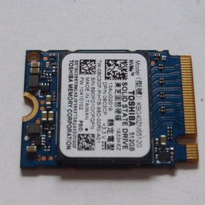 TOSHIBA 東芝 SSD M.2 NVMe Type2230 Gen 3x4 512GB 電源投入回数205回 使用時間943時間 正常99% KBG40ZNS512G 中古品です③の画像1