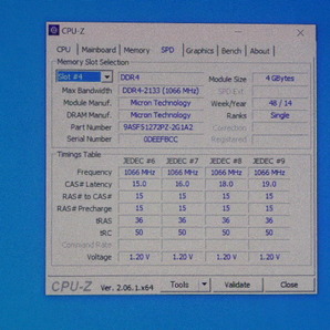 メモリ サーバーパソコン用 Micron DDR4-2133 (PC4-17000) ECC Registered 4GBx4枚 合計16GB 起動確認済です MTA9ASF51272PZの画像9
