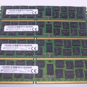 メモリ サーバーパソコン用 1.5V Micron PC3-14900R(DDR3-1866R) ECC Registered 16GBx4枚 合計64 GB 起動確認済みです①の画像1