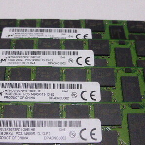 メモリ サーバーパソコン用 1.5V Micron PC3-14900R(DDR3-1866R) ECC Registered 16GBx4枚 合計64 GB 起動確認済みです③の画像2